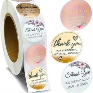 (26) Roll of 500 Round “Thank You” 1” Stickers for Business or Personal